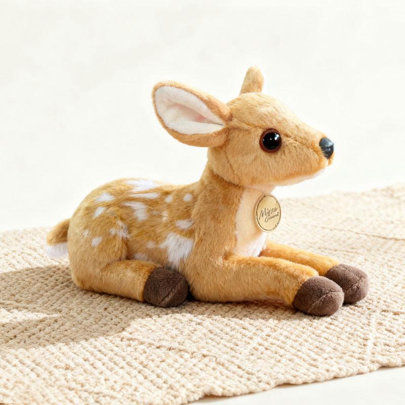 Simulation Lying Posture Deer Plush Doll Lovely Fluffy Tawn Cartoon Stuffed Animal Toy Gifts For Girl