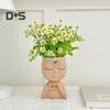 Цветочный горшок в виде лица в стиле Love Girl Head Plant Pot Small Lady Face Planter для суккулентных комнатных и уличных растений, центральный элемент рабочего стола для гостиной