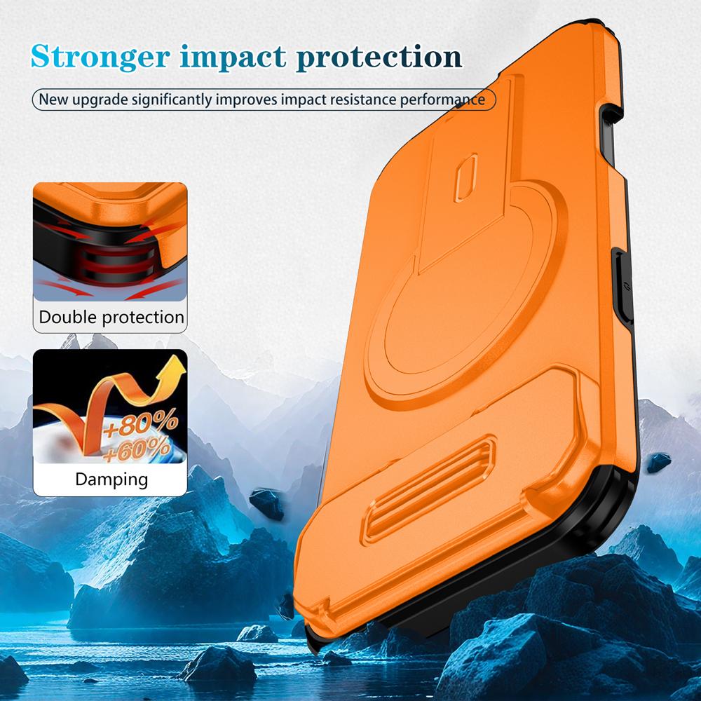 KEYSION Противоударный магнитный чехол для iPhone Air с защитой камеры-слайдера, подставкой и беспроводной зарядкой, чехол для телефона для iPhone 17 Air