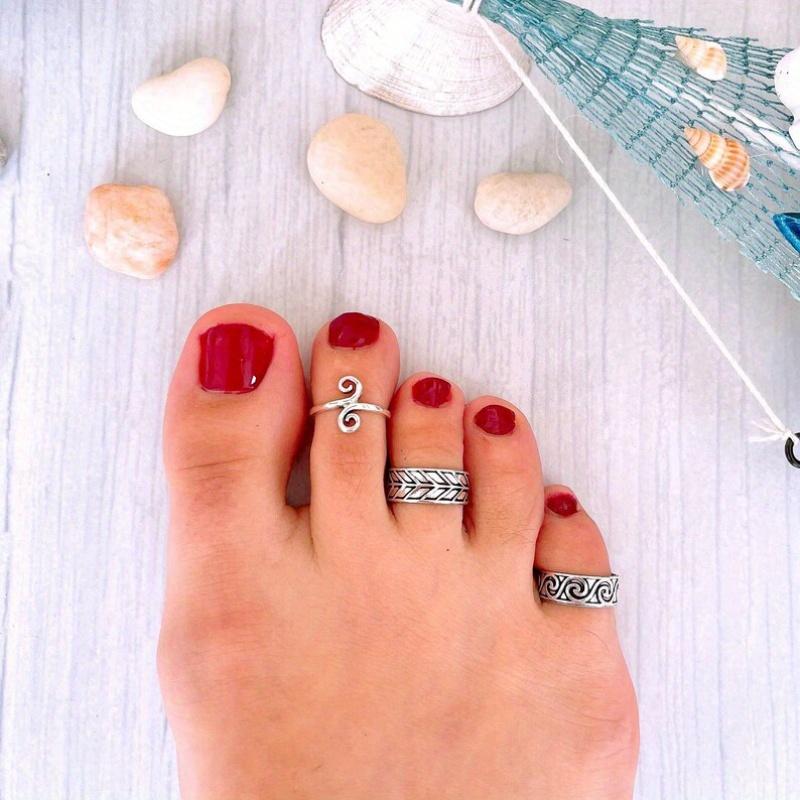 Fashion Spiral Hollow Design Environmentally Friendly Copper Material, Women's Toe Ring Anniversary Gift, Beach Party Jewelry, Suitable for Daily Wear