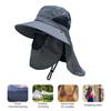 Summer Sun Hat with Face Guard Neck Flap Adjustable Chin Strap Breathable UV