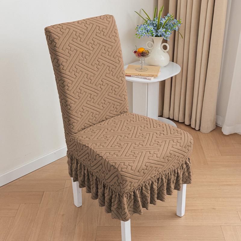Thickened Chair Set Chair Cover Elastic Full-cover One-piece Table and Chair Cover Jacquard Chair Cover Universal for All Seasons
