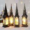 Christmas Glowing House Light Vintage Battery Operated Home Desktop Decoration Flameless Electronic Candle Lamp Night Light Party Supplies Gift