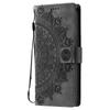 Style 018 For iPhone 16 Case Imprinted Totem Skin Feel Wallet Leather Phone Cover - Grey