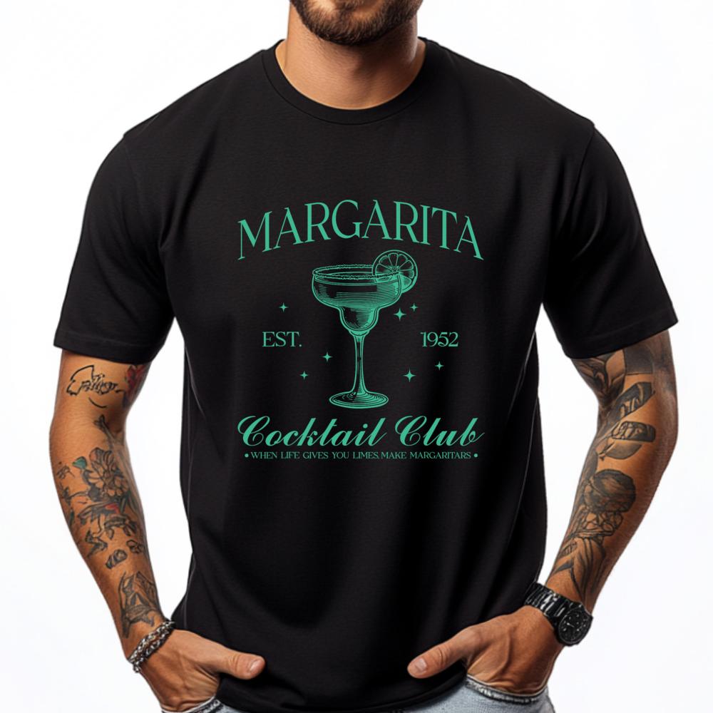 Margarita Cocktail Club Funny Drinking Gift Idea Plain T Shirts Wholesale Unisex Luxury TShirt Normal