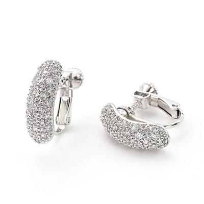 Серьги Серебряный Pave Simple Screw Spring Type [Barzaz] Женские