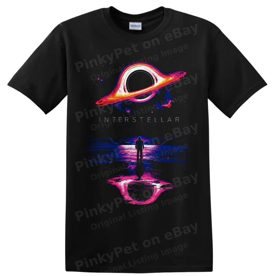 Interstellar Black Hole Astronaut Space Movie T Shirt Sci Fi Graphic Tee Gift