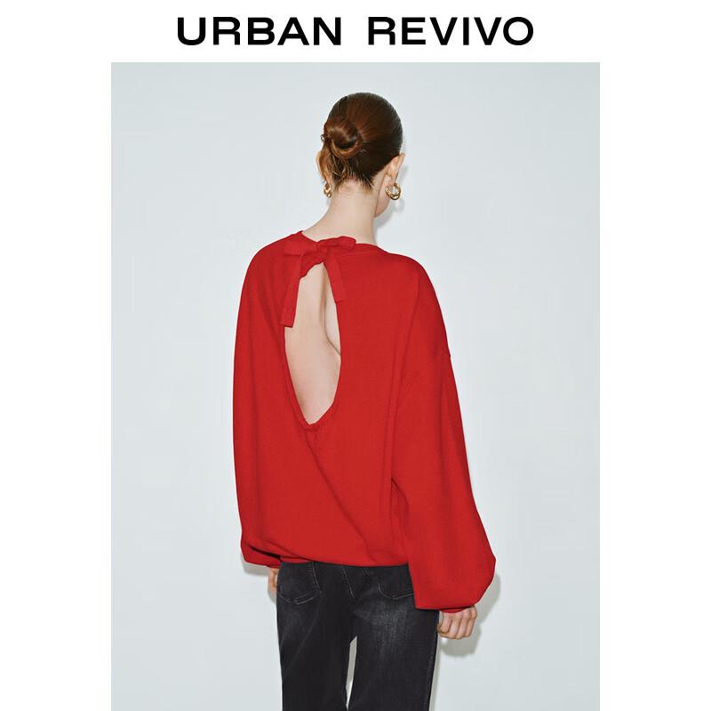 UR 2025 Autumn Women's Hollow Drawstring Round Neck Sweatshirt