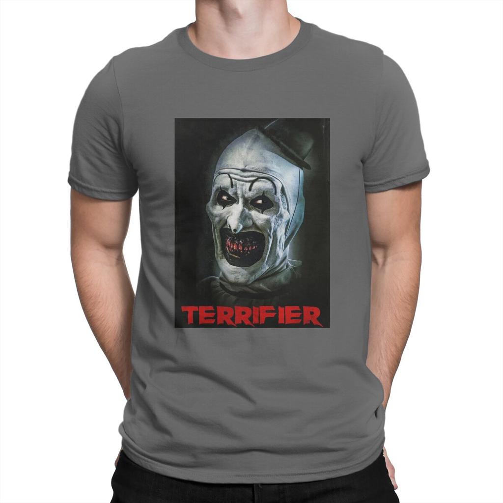 Новинка Футболка Terrifier Medium Horror для мужчин с круглым вырезом из чистого хлопка, страшные футболки с коротким рукавом, уникальная одежда