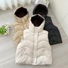 Новый осенне-зимний пуховый хлопковый жилет с капюшоном женский жилет куртка