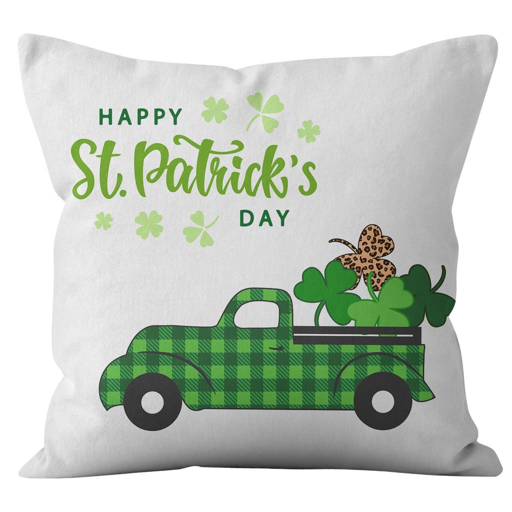 Наволочка для дома Ст. Наволочка на День святого Патрика Четырехлистный клевер Клетчатая Наволочка на диванную подушку
