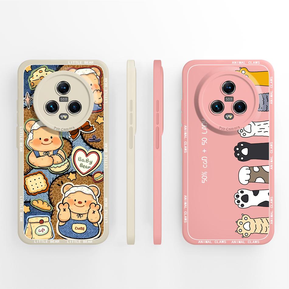 For Honor Magic 5 Pro Phone Case Cute Creative Full Protection Funda For Honor Magic5Pro Soft Liquid Silicone Anti Slip Bumper
