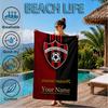 Custom Name Beach Towel FC Spartak Trnava Soft and Quick-drying Beach Towel, Suitable for Travel, Swimming Pool, Gym, Yoga, Gifts