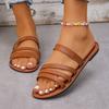 Сандалии для женщин повседневные пляжные тапочки больших размеров женские сандалии-гладиаторы с ремешком из искусственной кожи