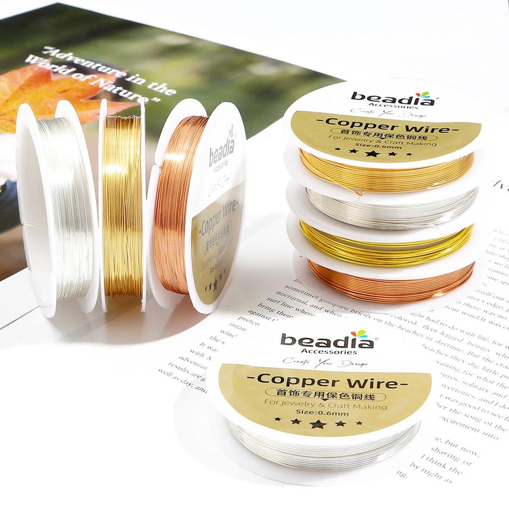 Copper Beading Wire for DIY Bracelet Necklace Colorfast Jewelry Cord String Craft Making