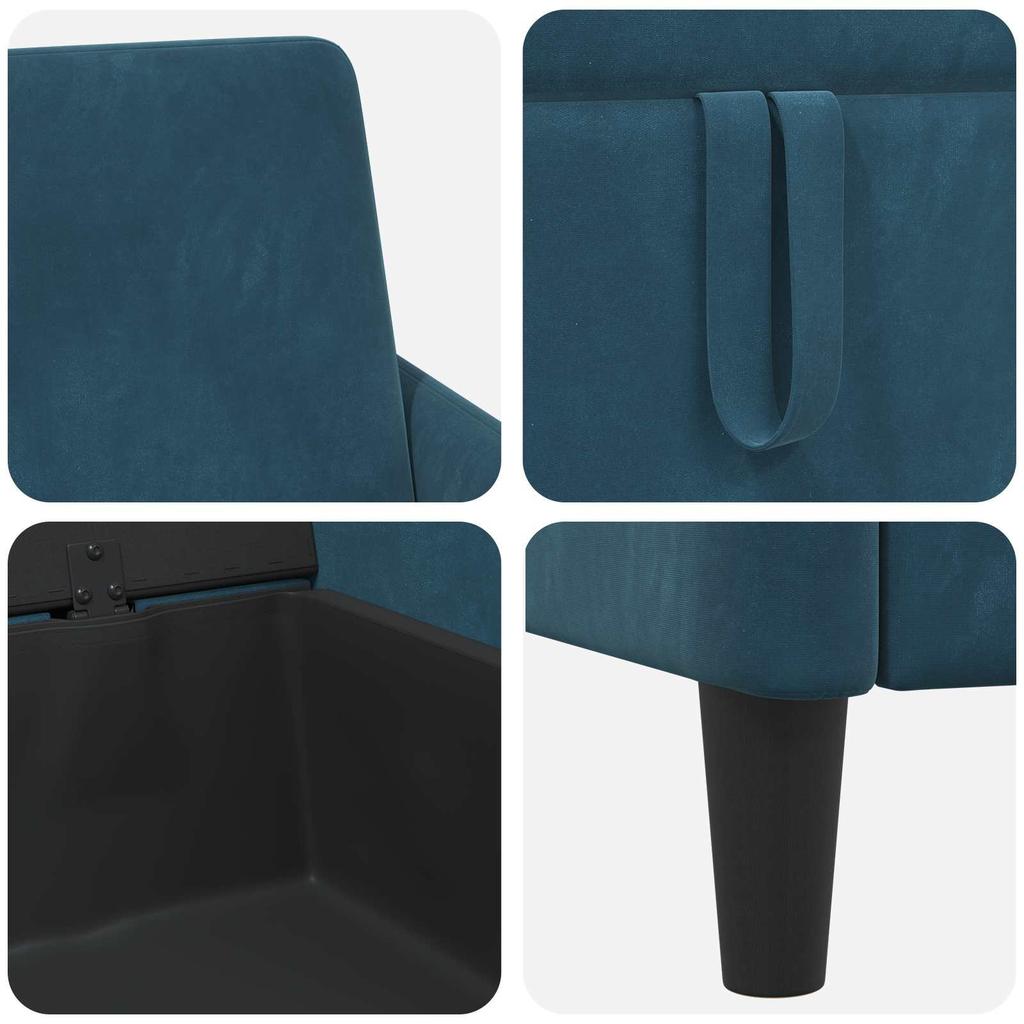 Blue Storage Sofa 152 x 78 x 87 cm Polyester
