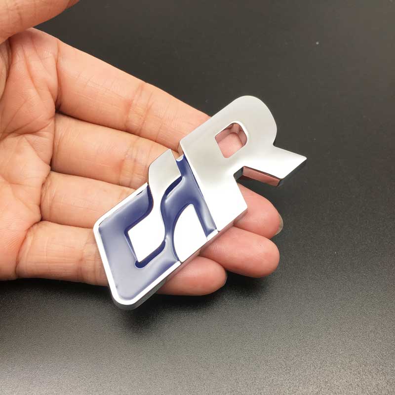 Car Styling 3D Metal R Logo Car Sticker Emblem Badge Rear Trunk Decal For Volkswagen Golf Passat Tiguan CC Sagitar Touareg SR GR