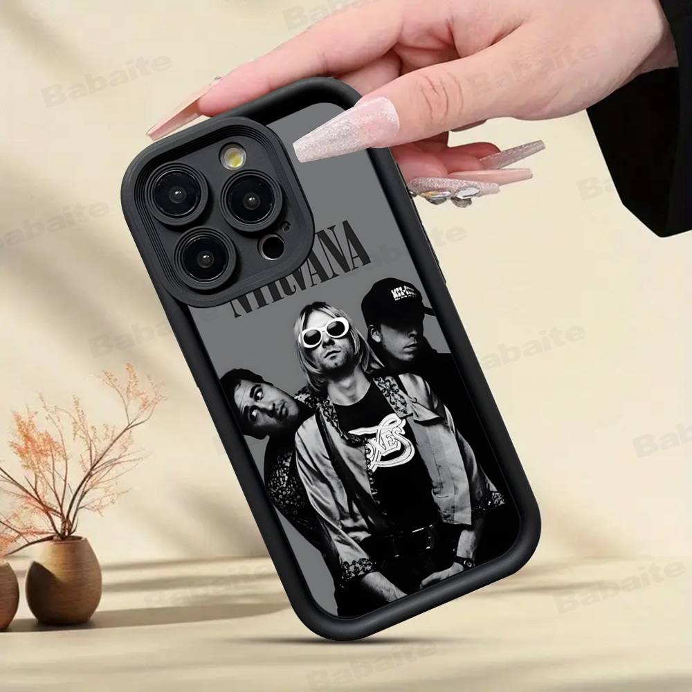 N-Nirvanaes Rock Band Phone Case For IPhone 17 16 Pro Max 15 14 Plus 11 12 13 Soft Shockproof Cover