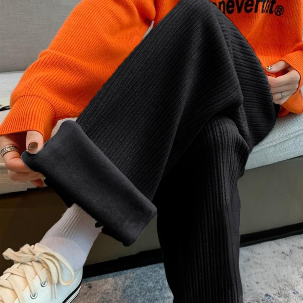 Women's Fashionable Casual Loose Fleece Lined Long Pants