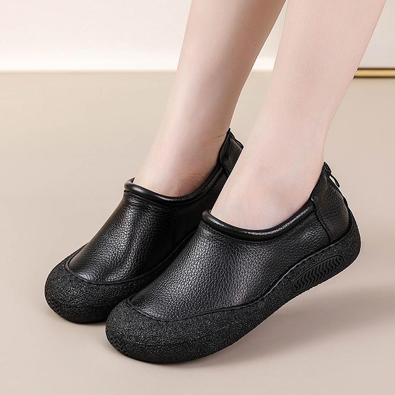 Women's Casual Platform Loafers Shoes Comfortable Work Business Shoes Leather Slip On Shoes for Women Flats Driving Walking Dress Shoes Penny Loafers
