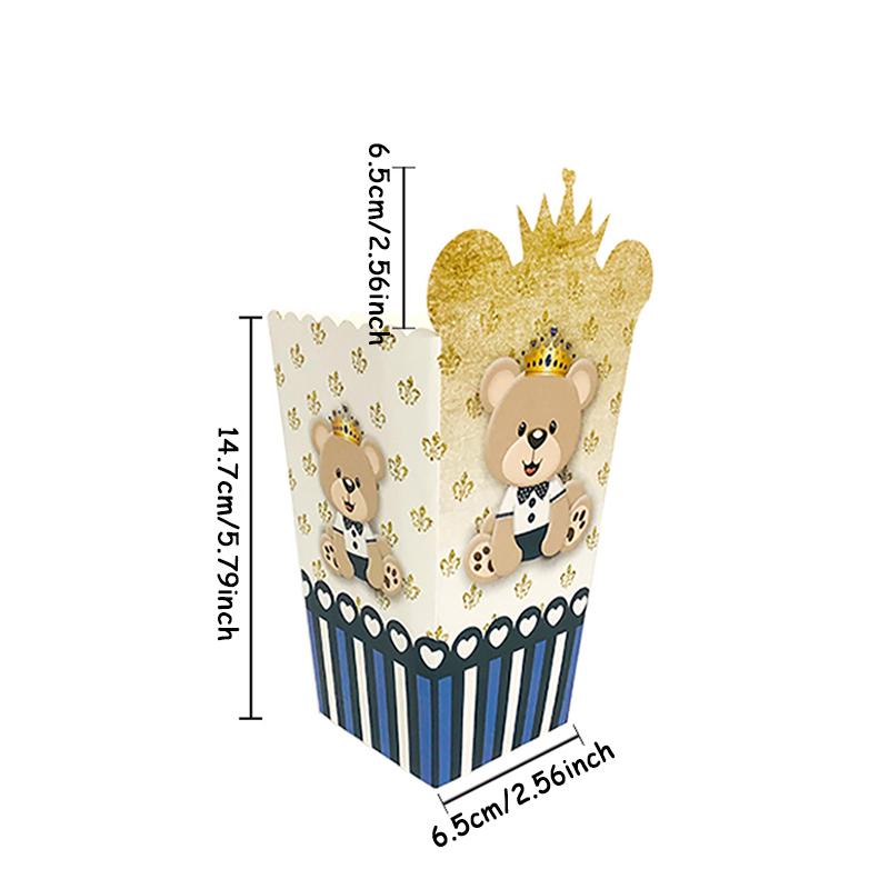 6 шт. Коробки для попкорна в виде хвоста русалки, единорога, медведя, для детского дня рождения, вечеринки в стиле «Русалочки», бумажная подарочная коробка, принадлежности для украшения детского праздника