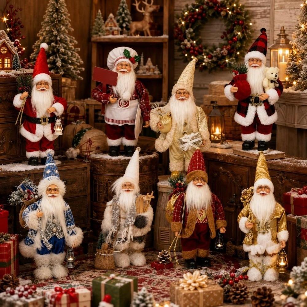 12 Inch Santa Claus Doll Cute Large Santa Figurine Standing Santa Doll Birthday Gifts
