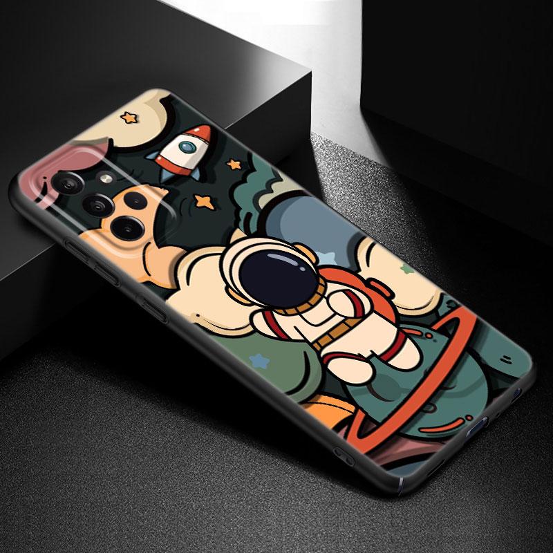 Милый чехол для телефона с космонавтом и Землей для Samsung Galaxy A21 A30 A50 A52 S A13 A22 A32 A33 A53 A73 5G A11 A12 A31 A51 A70 A71 A72