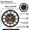 25cm Circular Iron Wall Clock with a Bicycle with Basket