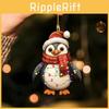 Penguin Acrylic Holiday Car Mirror Pendant Christmas Tree Design Decor Vehicle