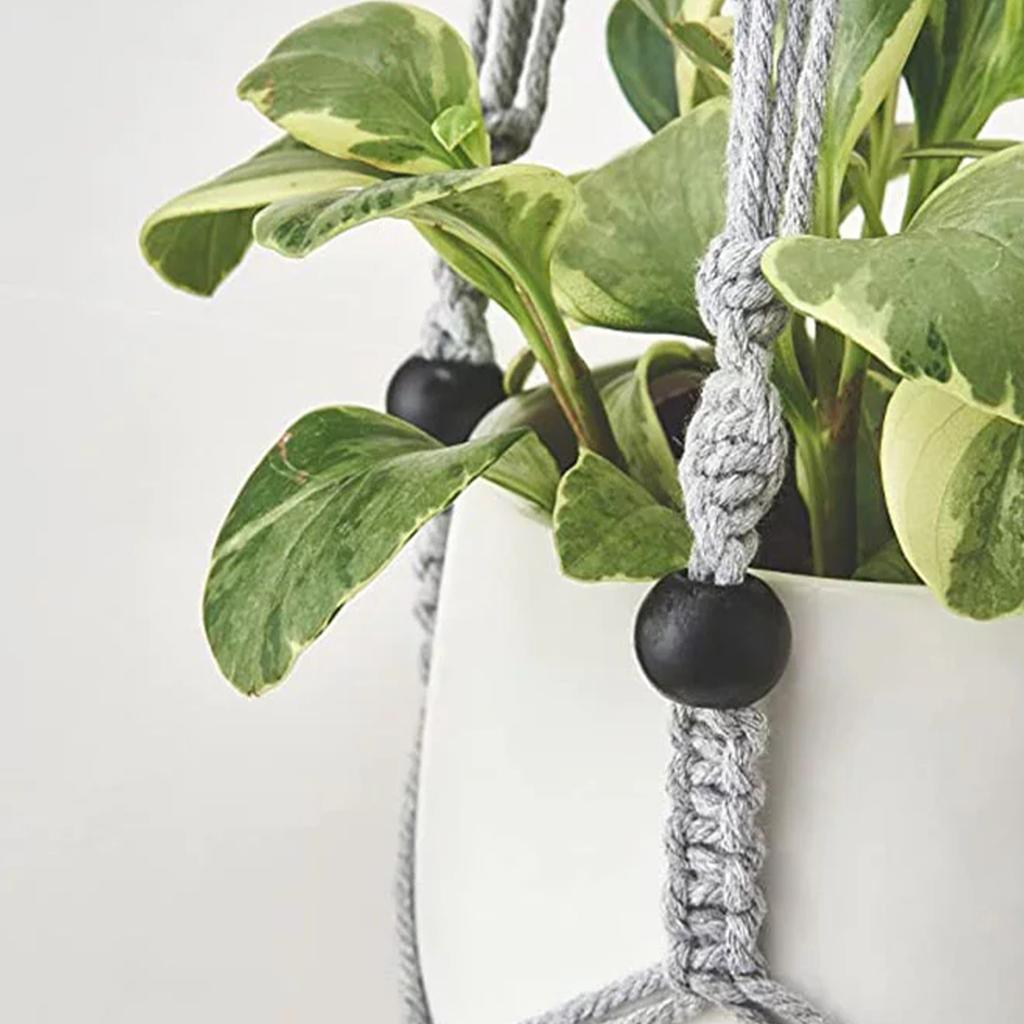 Макраме Подвески для растений Ручная работа Хлопковая веревка Держатель для горшка Декоративная подвесная корзина-кашпо для гостиной, балкона
