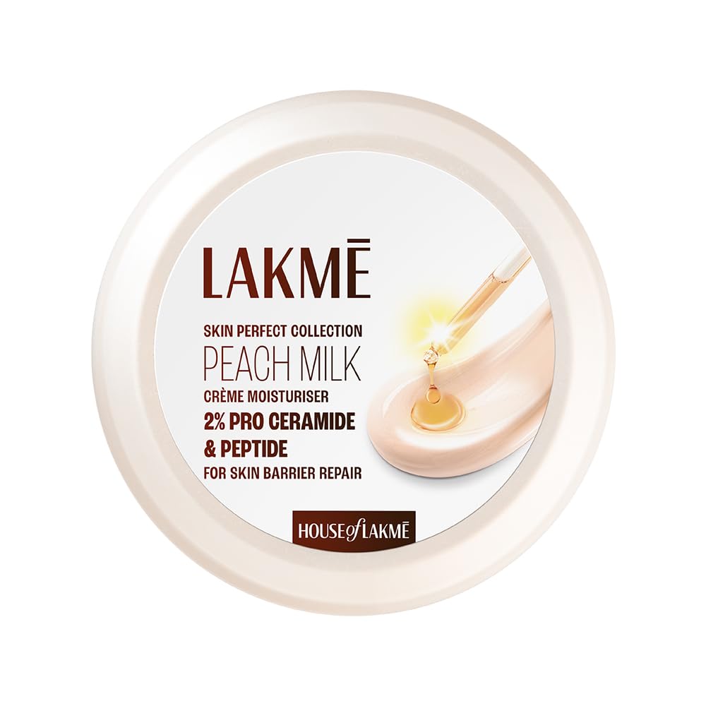 Lakmé Увлажняющий крем-софт с персиком и молоком, Легкий крем для лица с 24-часовой фиксацией влаги, 50 г