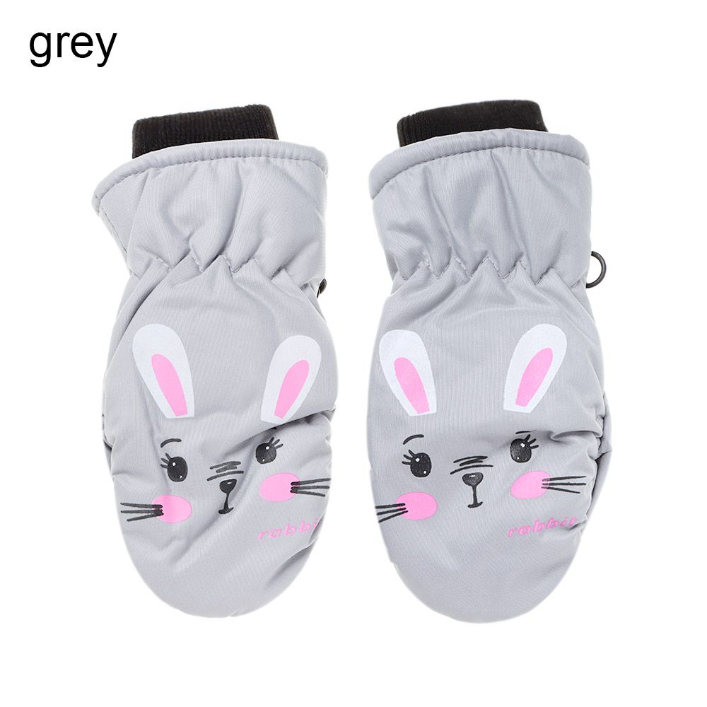 Cartoon Rabbit Non-slip Children Boys Girls Kids Ski Gloves Sports Mittens Thick Warm Waterproof