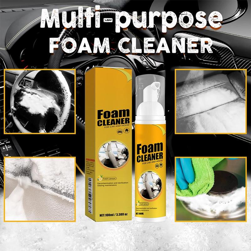 Versatile Foam Stain Remover Lemon Fragrance Non Corrosive Multi Surface Foam Cleaner For Car Seats Dashboard Household Clean