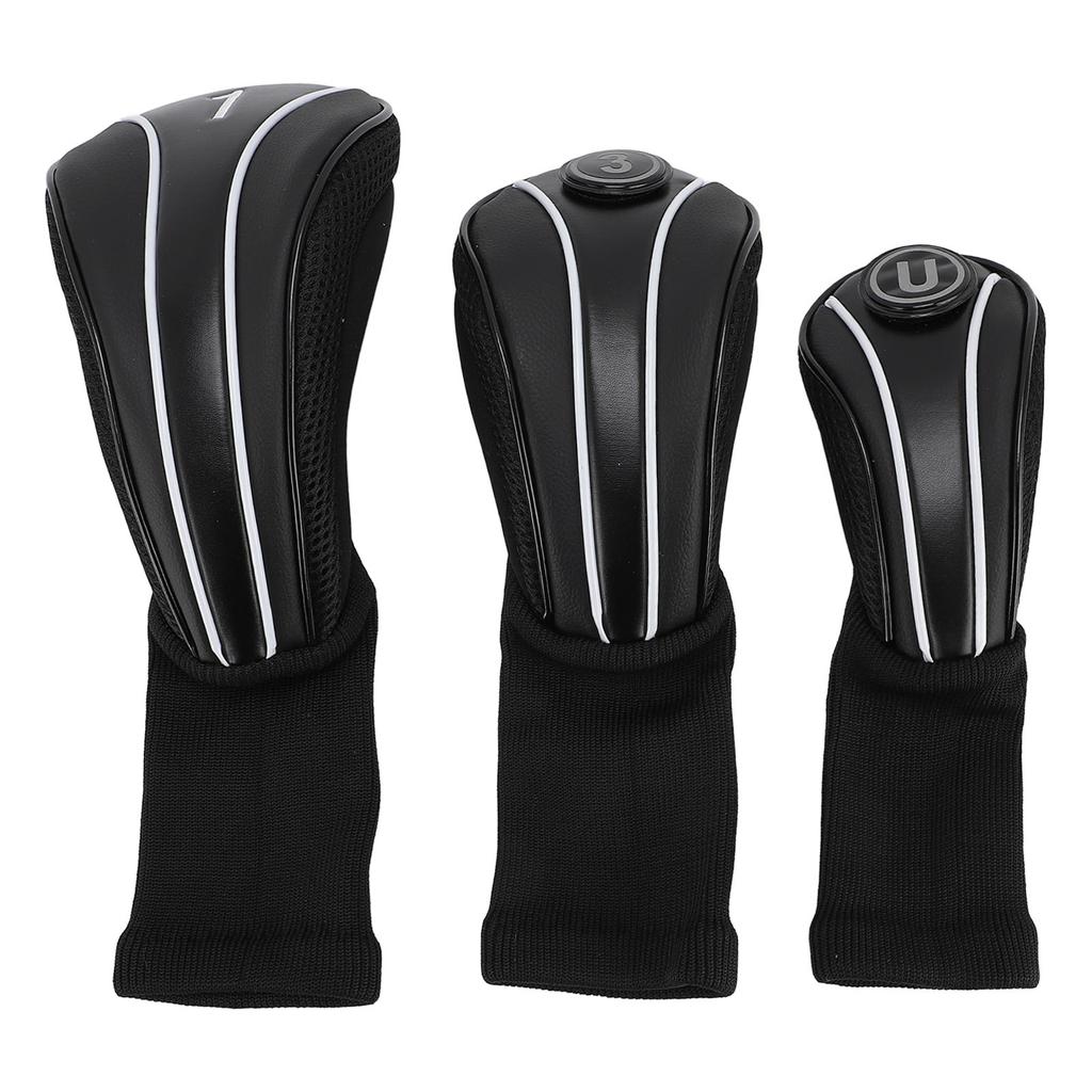 3 шт. Чехол для головки клюшки со сменными номерными табличками, длинная горловина, устойчивый к царапинам, дышащий ПУ чехол для головки клюшки