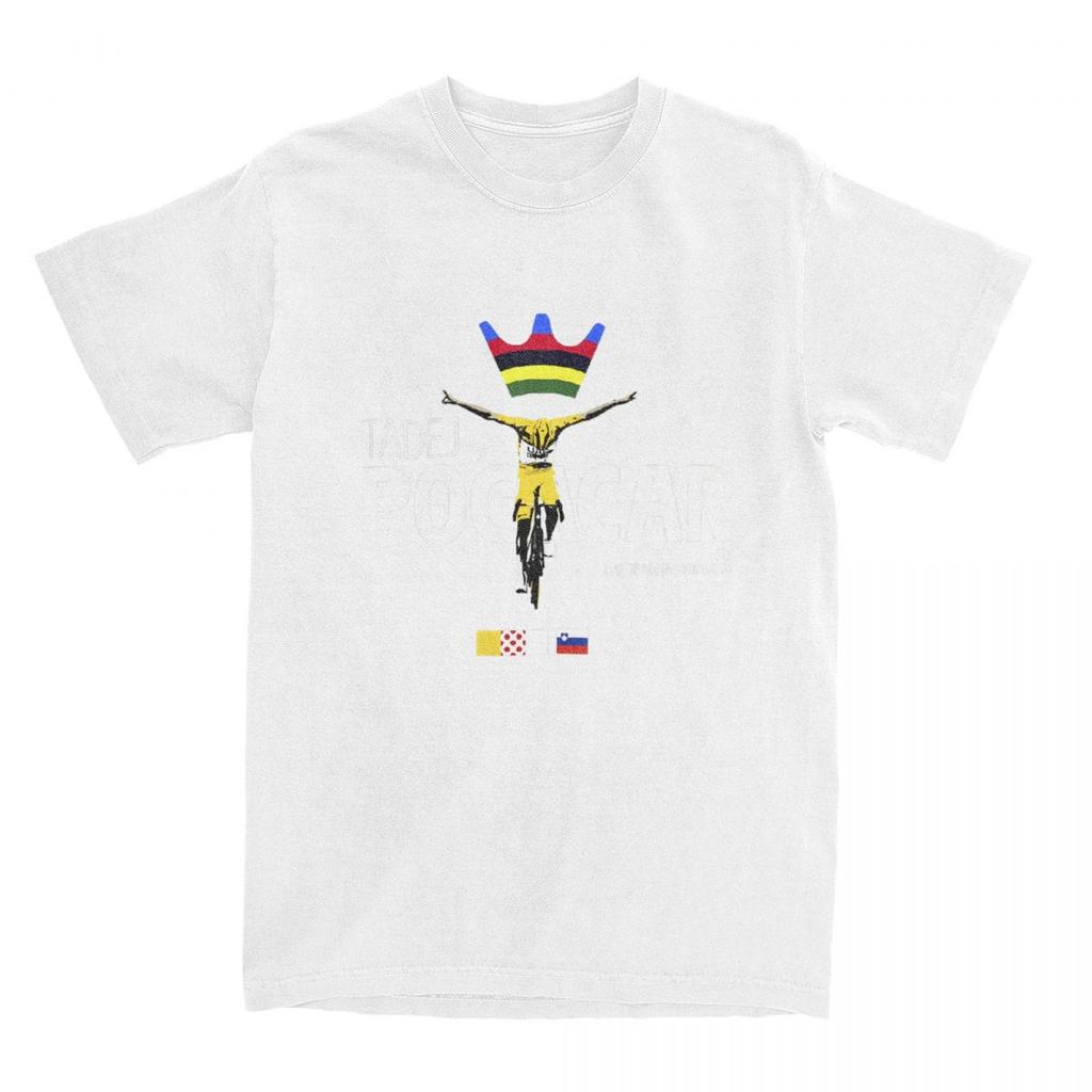 Мужская футболка Tadej Pogacar Cycling Pogi Team, хлопковая одежда, летняя футболка Tour-De France с короткими рукавами и круглым вырезом, большой размер