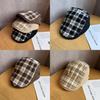 Retro Plaid Patchwork Newsboy Cap For Women Spring Summer Fashion Sun Protection