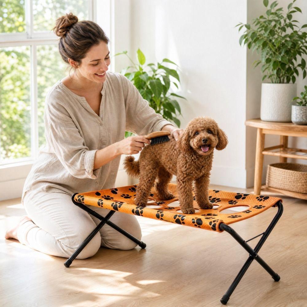 Quick-Dry Mesh Pet Grooming Table Non-Slip Pet Grooming Hammock Pet Bathing Stand Hair Brushing