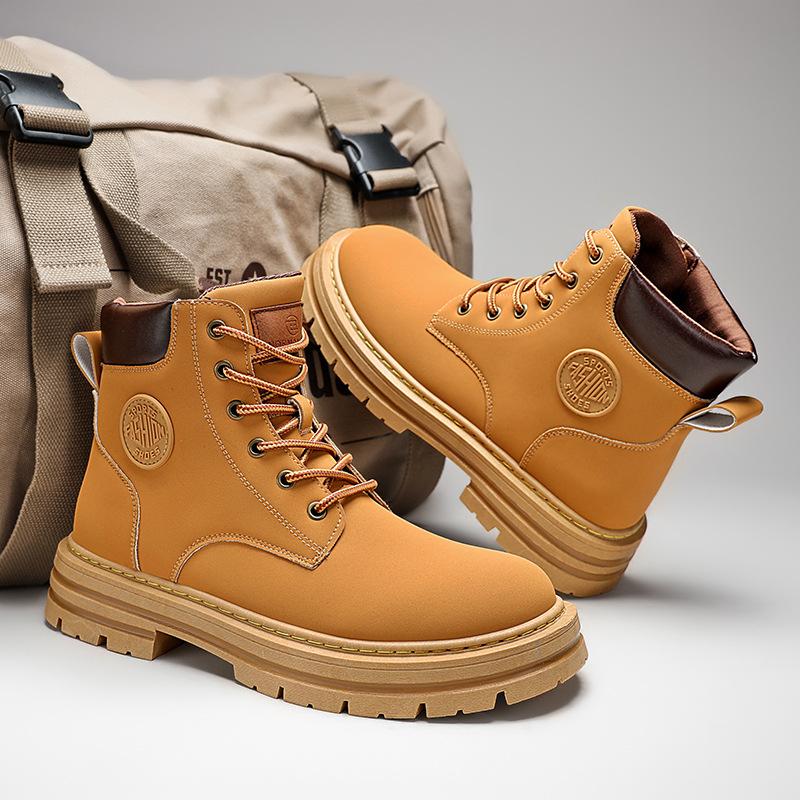 Модные мужские ботинки Модные высокие ботинки Повседневные ботинки для активного отдыха Нескользящие походные ботинки для мужчин Ботинки на платформе со шнуровкой Botas Masculinas