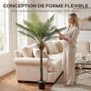 Artificial palm tree 180 cm, tropical artificial plant in pot, 15 realistic leaves, for living room, bedroom, office