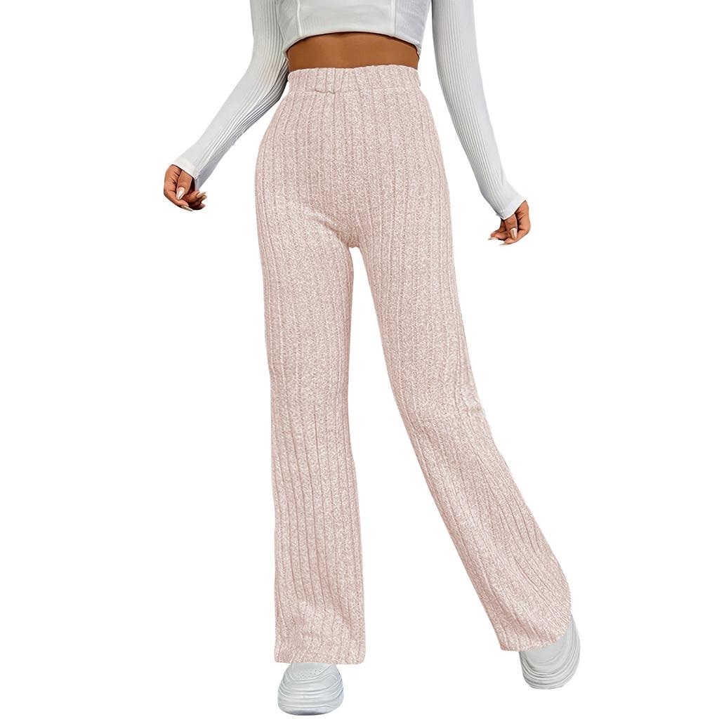 Women's Fashion Casual Solid Color Micro Flared High Waisted Pants Slim Fit Autumn And Winter Women's Clothing Pants