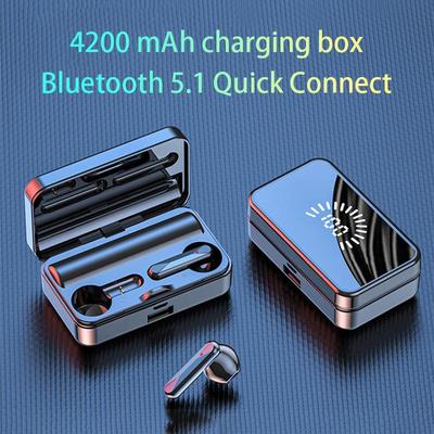 Smart TWS Беспроводные наушники Bluetooth 5.1 4200 мАч Зарядное устройство Наушники-вкладыши Сенсорные вкладыши 9D Стерео Спортивная водонепроницаемая Hi-Fi гарнитура Светодиодный дисплей
