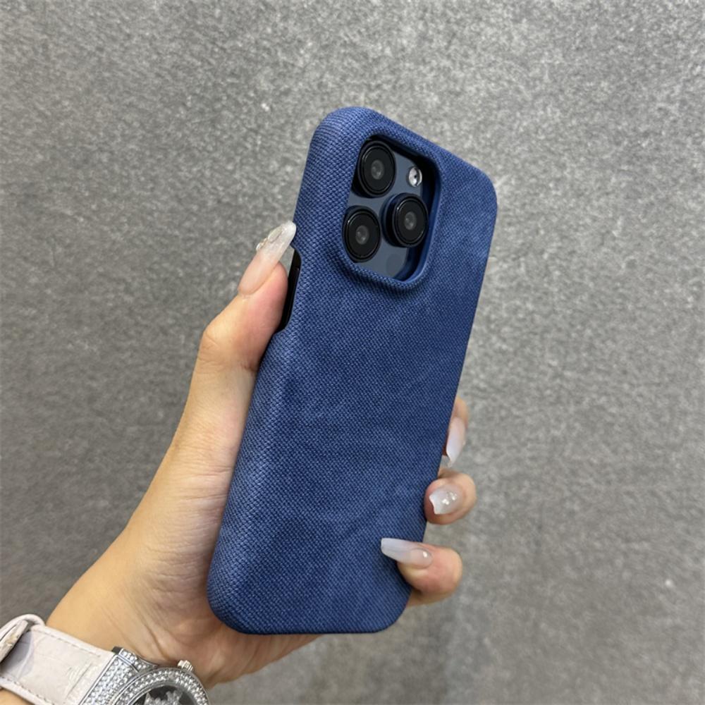 Винтажный Джинсовый Тканевый Бронированный Чехол для iPhone 17 Air 16 15 14 13 12 17 Pro Max 11 Plus 16E se4 Роскошный Охлаждающий Безрамочный Чехол для Телефона