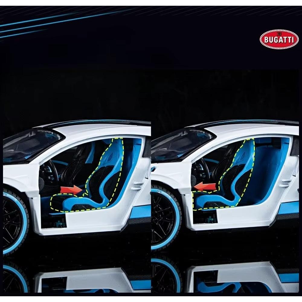 1/18 Bugatti Divo Super Toy Car Model Diecast Miniature Racing Model Doors Opening Sound Light Collection Gift for Boy Children