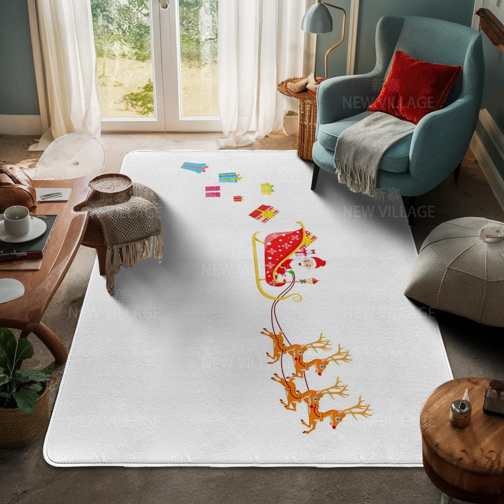 Ковер у входа в дом Домашний коврик у двери Гостиная Ванная Комната Ноги ванная комната Нескользящие коврики с водопоглощением для ванной Счастливого Рождества зима