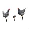 3Pcs Chicken Statues Garden Stakes Figurines Ground Insert,Yard Art Animal Sculptures for