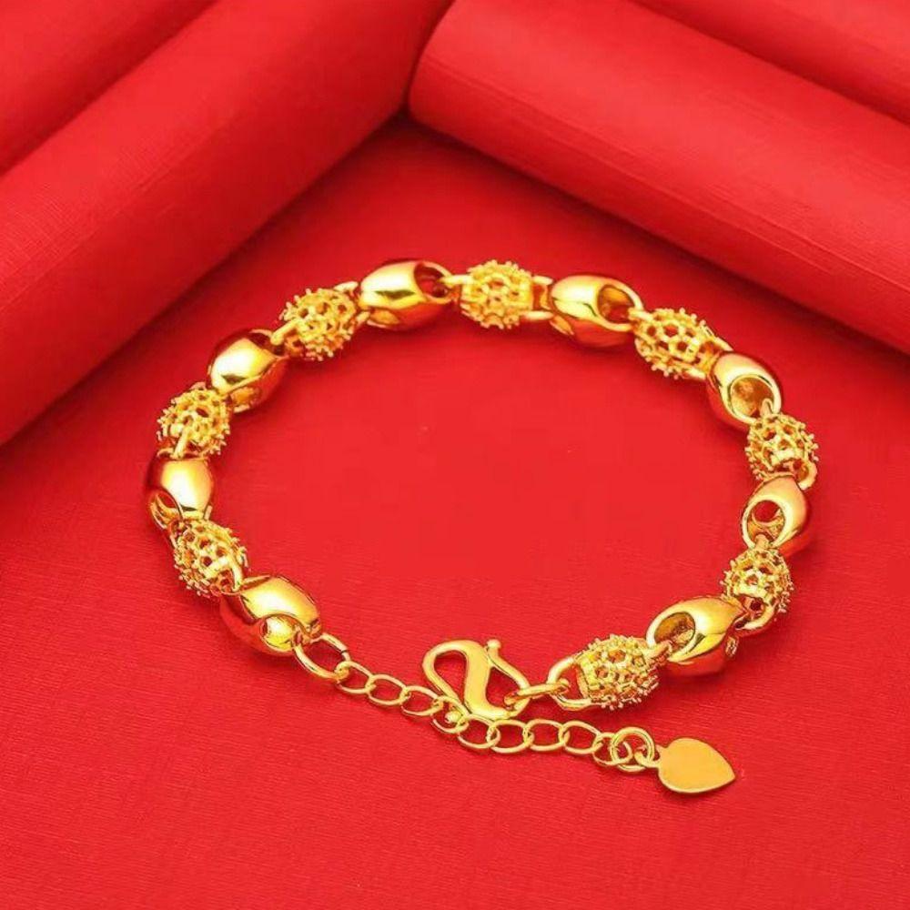 Украшения Имитация золотого цветка браслет Винтажный китайский стиль браслеты полый браслет женские подарки