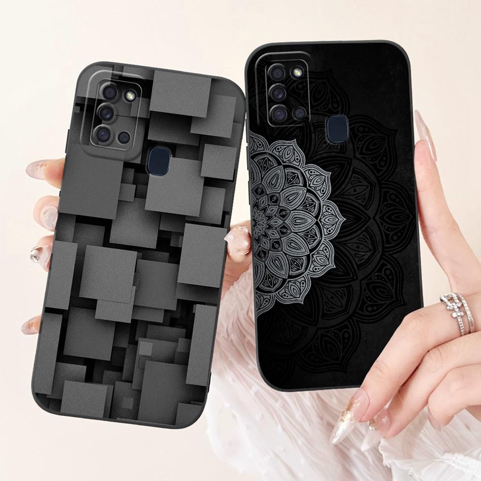 For Samsung Galaxy A21s Case Samsung A21S A 21S SM-A217F Elegant Printing Soft Silicone Camera Protective Shockproof Phone Cases