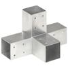 VidaXL Post Connector X-Shape Galvanized Metal 71x71 Mm