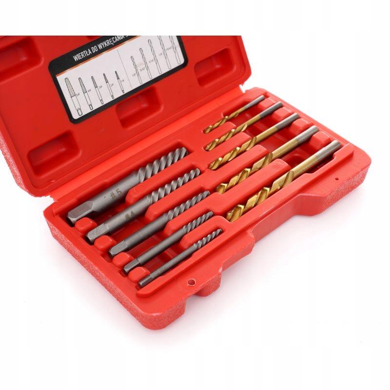 Set of drill bits for removing broken screws with a case 10 pcs Kraft&Dele