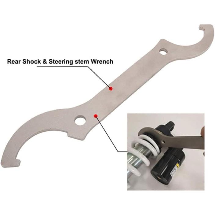 Universal Motorcycle Rear Shock & Steering stem Wrench Spring Adjustment Tool for SX SXF YZ YZF WRF CRF KX KXF RM RMZ DRZ 125-530